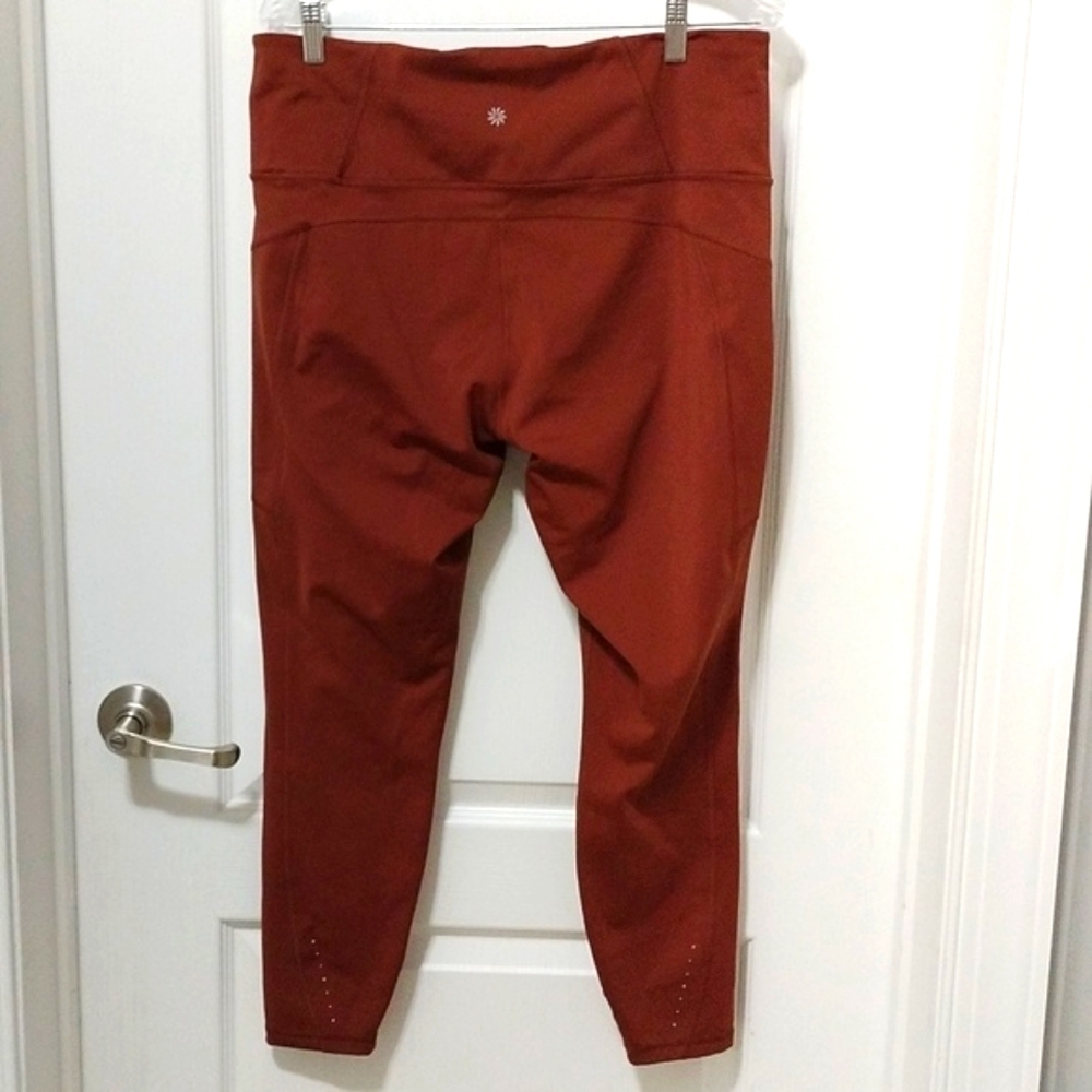 Athleta Rainier Plush Tight 1X Supersonic Dried Cinnamon Fleece Lined Leggings - Picture 9 of 11